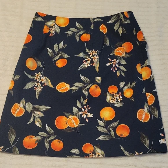 LOFT Orange Mini A-Line Skirt NWOT - Picture 4 of 6